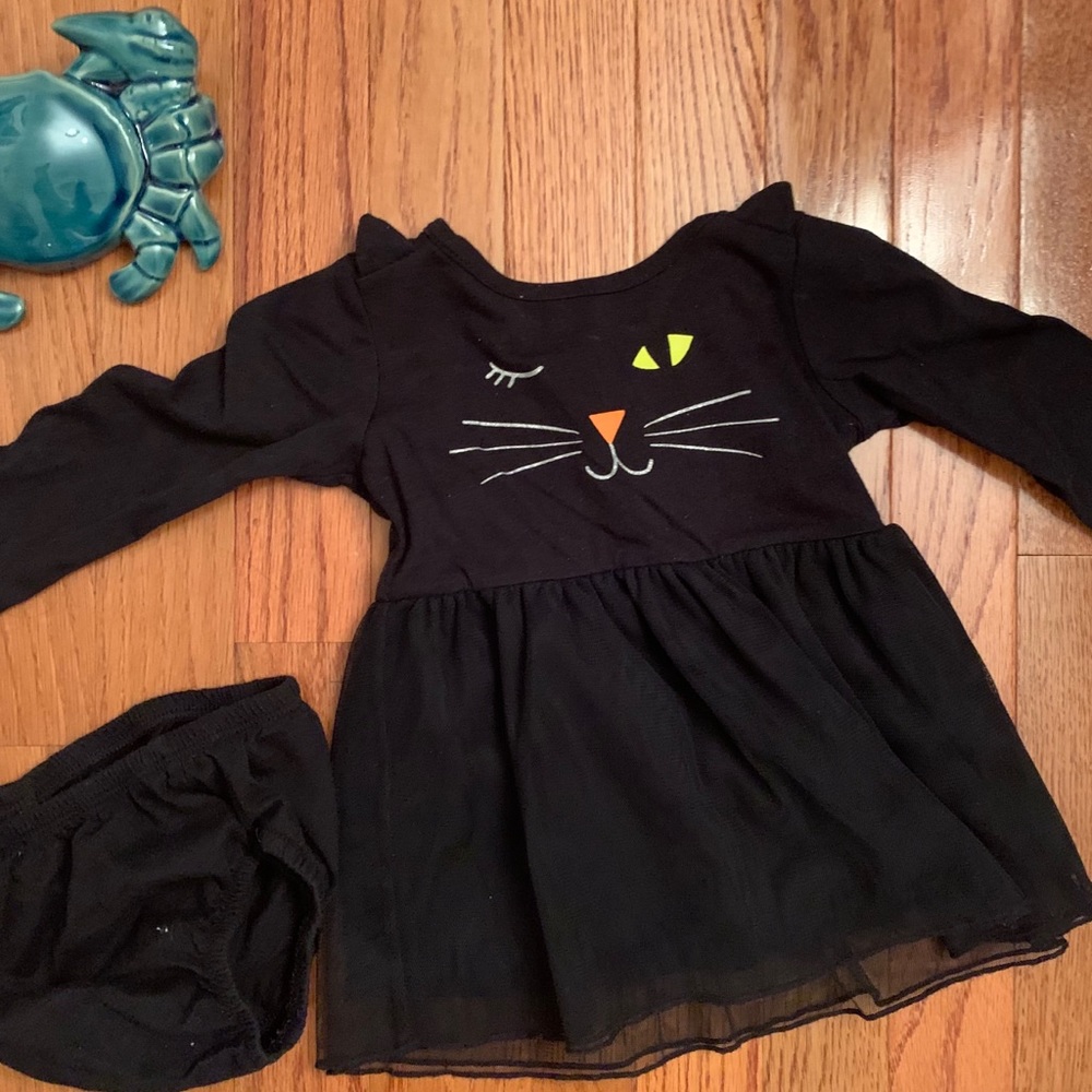 Halloween. Carter’s Black cat dress!  9 months.